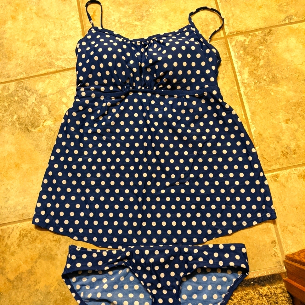 LIKE New motherhood maternity blue tankini